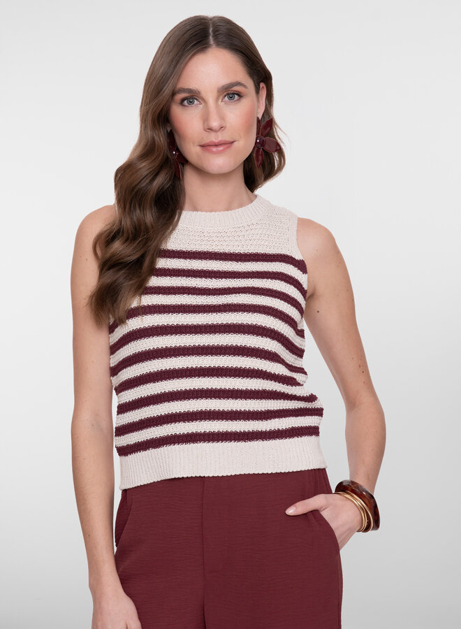 Geisha Top 64093-70 - 10 Off-White/Cherry Red