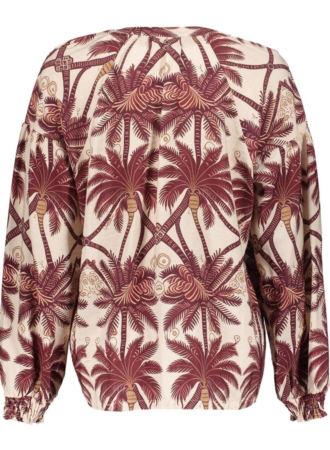 Geisha Blouse 63229-20 - 718 Ecru/Cherry Red