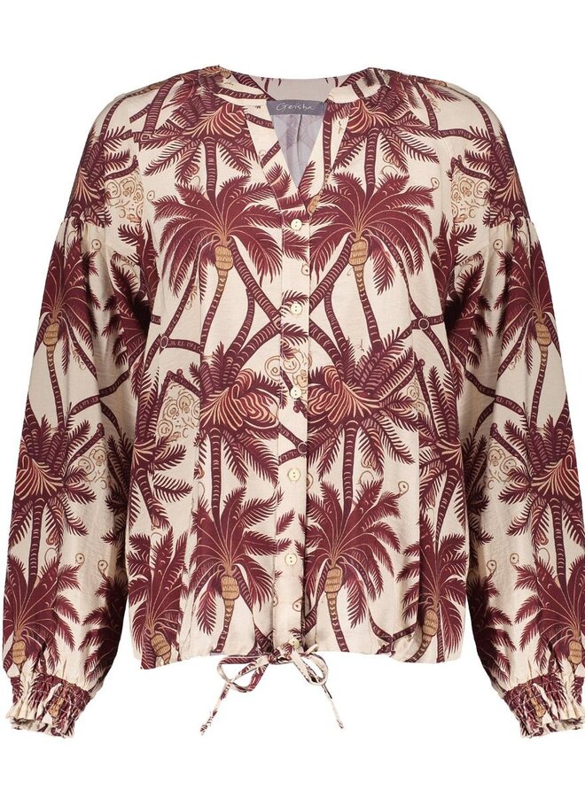 Geisha Blouse 63229-20 - 718 Ecru/Cherry Red