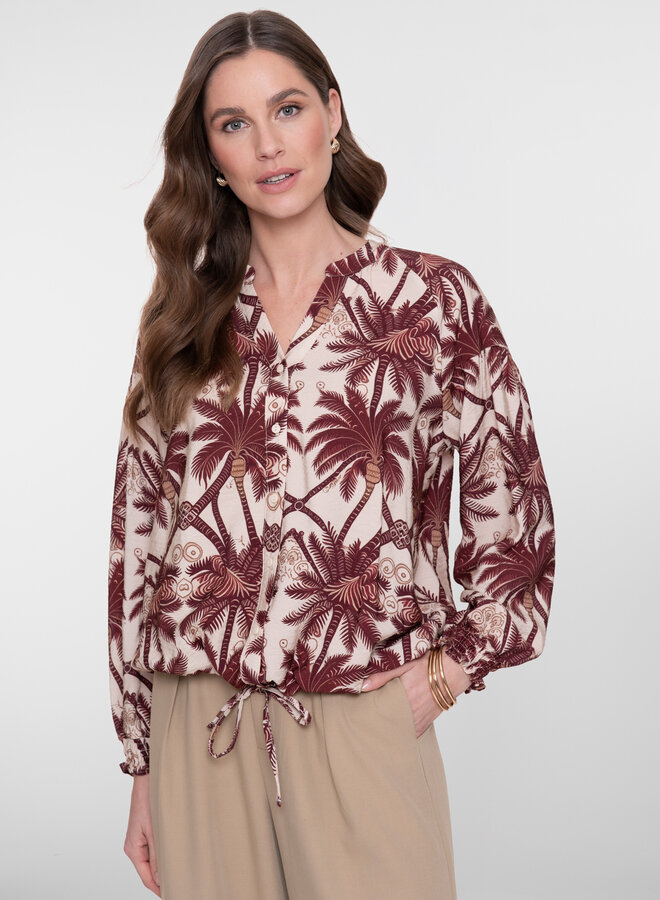 Geisha Blouse 63229-20 - 718 Ecru/Cherry Red