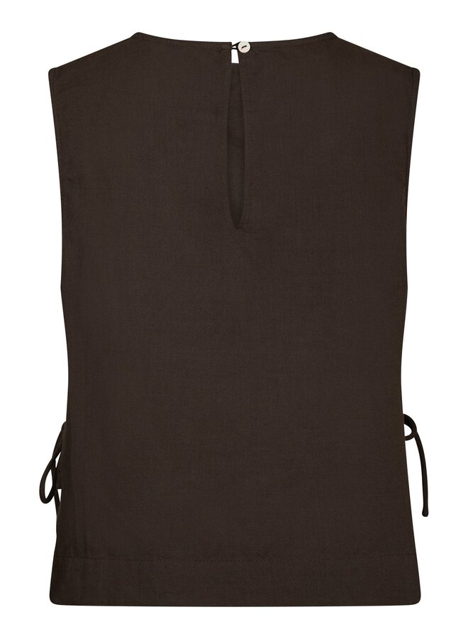 Neo Noir Top Svetlana Linen 159947 - 676 Dark Brown