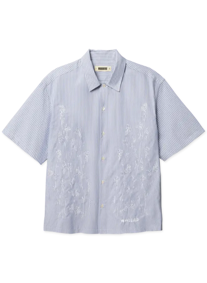 Woodbird Overhemd Korte Mauw WBWang Ox Flower 2616-704 - Light Blue