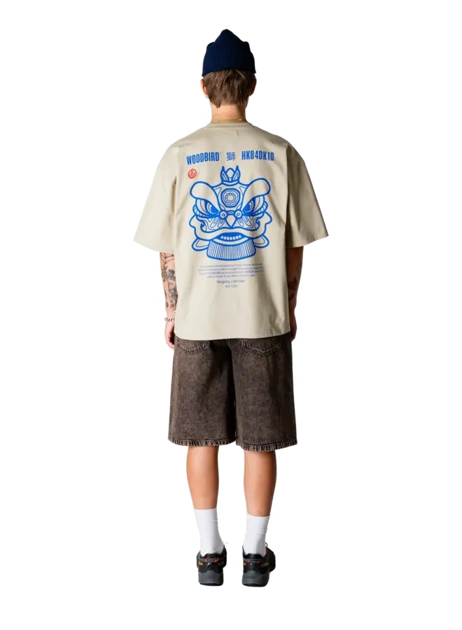 Woodbird T-Shirt WBBeam Lion 2616-404 - Stone