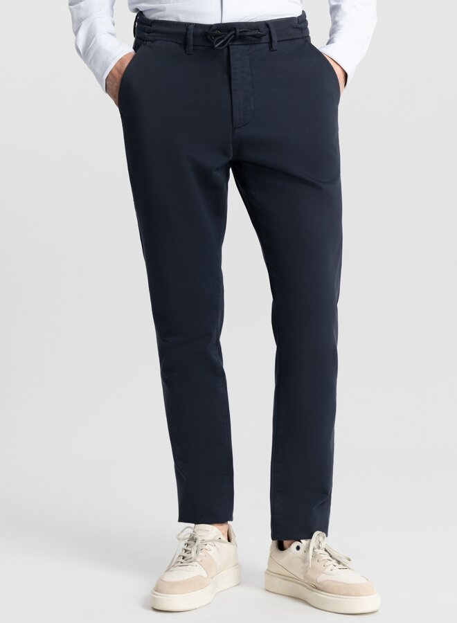 Lancaster Tapered Jogger Twill Knit Broek 501700-NOS - 649 Dk. Navy
