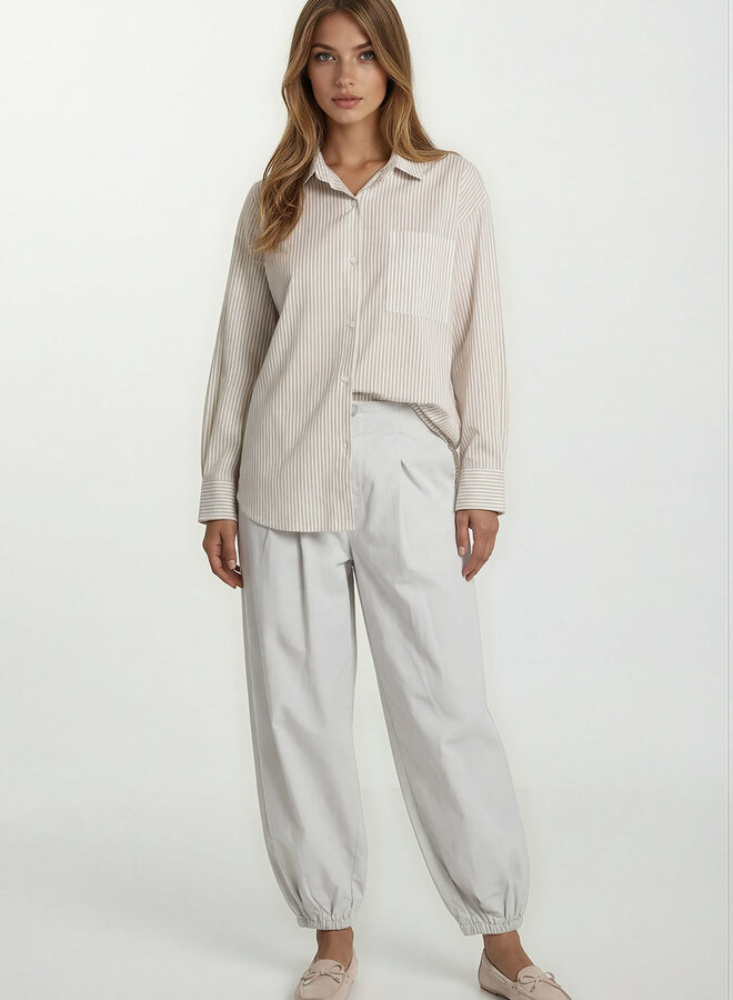 Turquoise By Daan Blouse Krijtstreep LU8550 - Beige