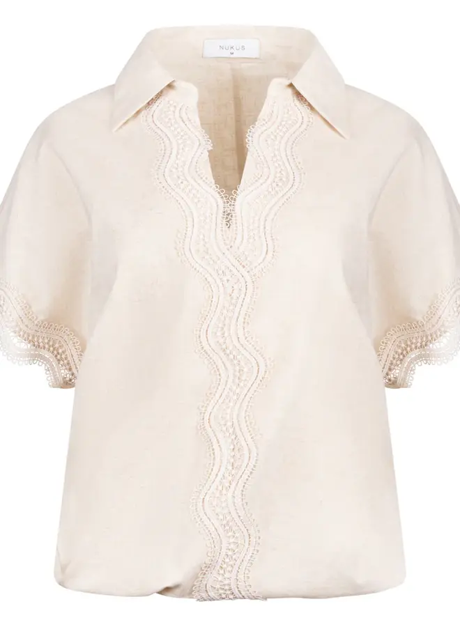 Nukus Linnen Top Daniel NKS01132 - 9 Sand