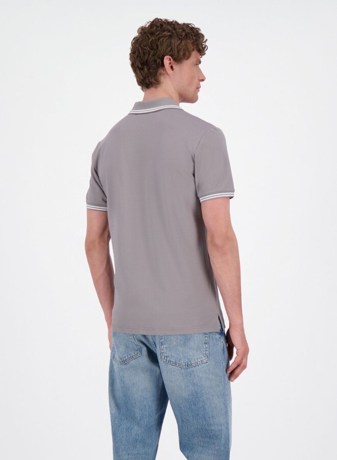 Airforce Polo Double Stripe HRM0655 -  Paloma Grey//White