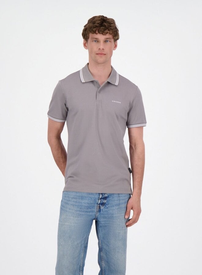 Airforce Polo Double Stripe HRM0655 -  Paloma Grey//White