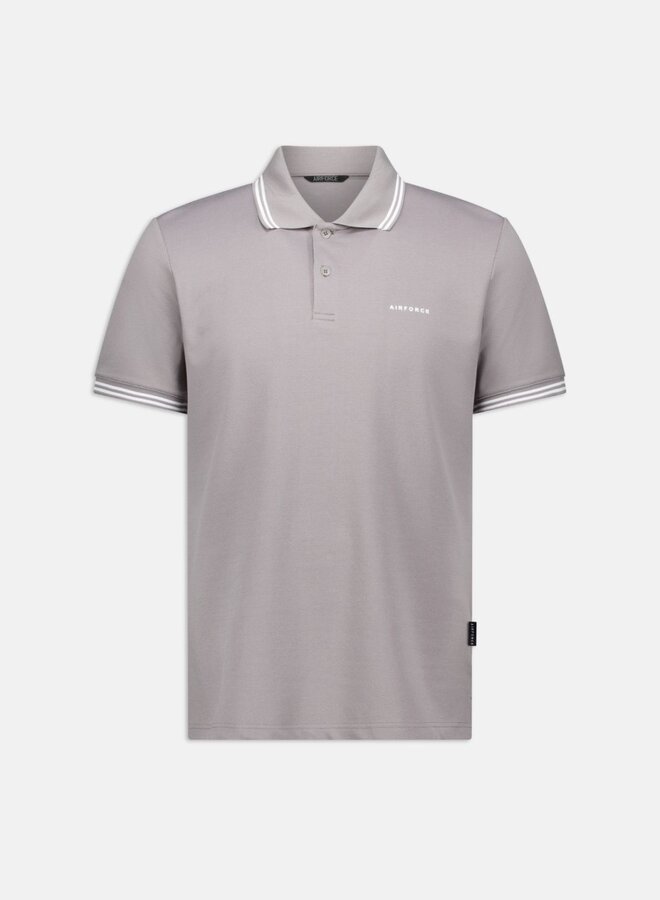 Airforce Polo Double Stripe HRM0655 -  Paloma Grey//White
