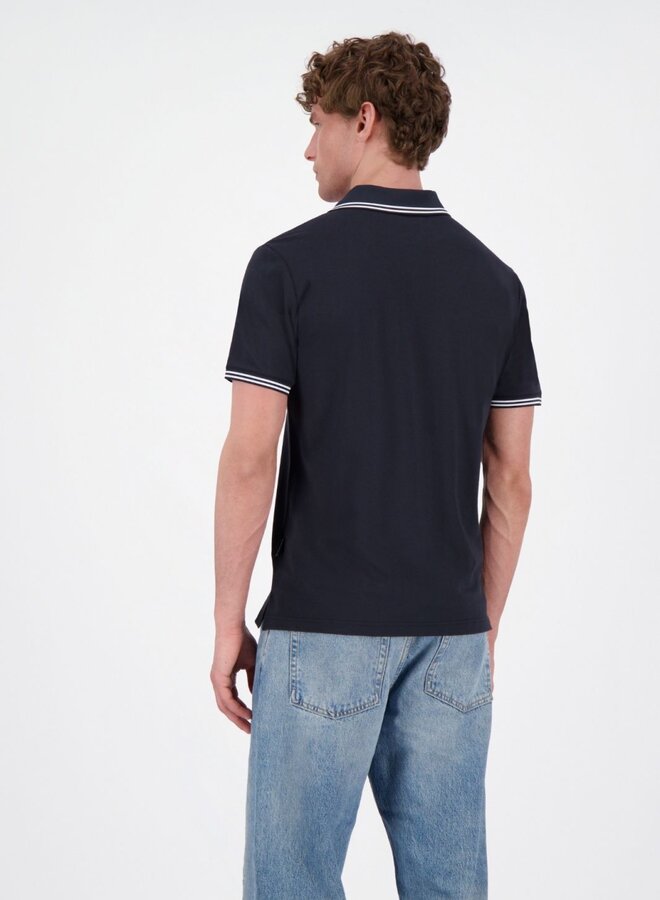 Airforce Polo Double Stripe HRM0655 -  Dark Navy Blue//White