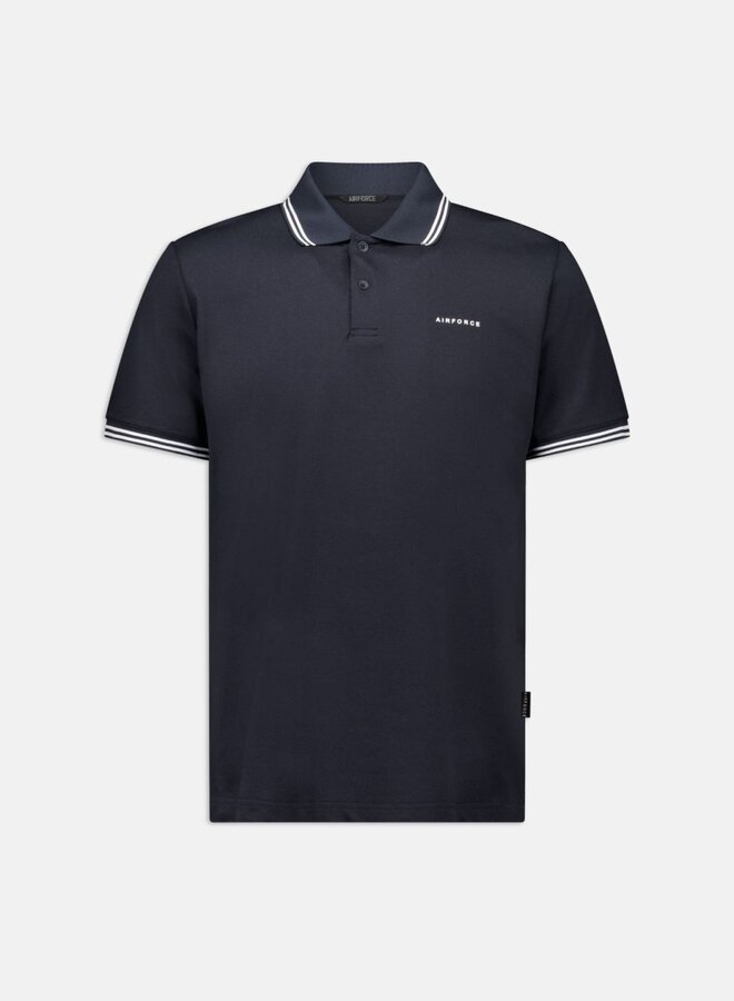 Airforce Polo Double Stripe HRM0655 -  Dark Navy Blue//White