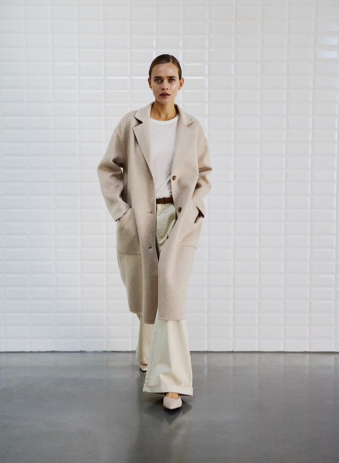 Withblack Mantel Jas 00000895 - Taupe Melange