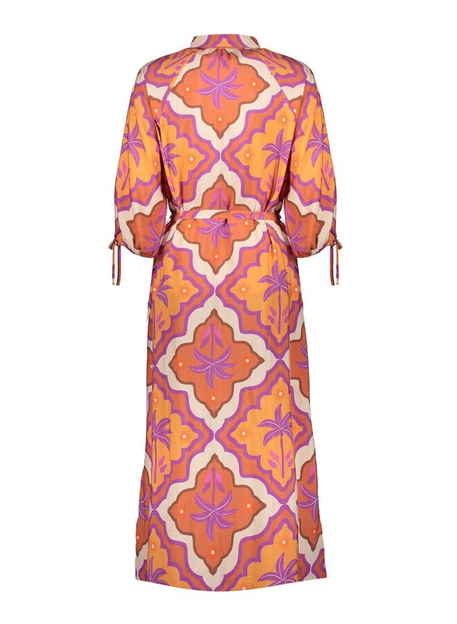 Geisha Jurk 67104-20 - 718 Ecru/Mango/Purple