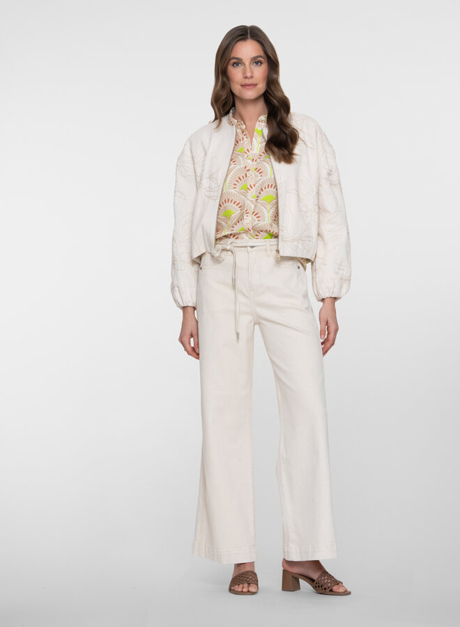 Geisha Broek 61013-10 - 718 Ecru Raw Linen Mix