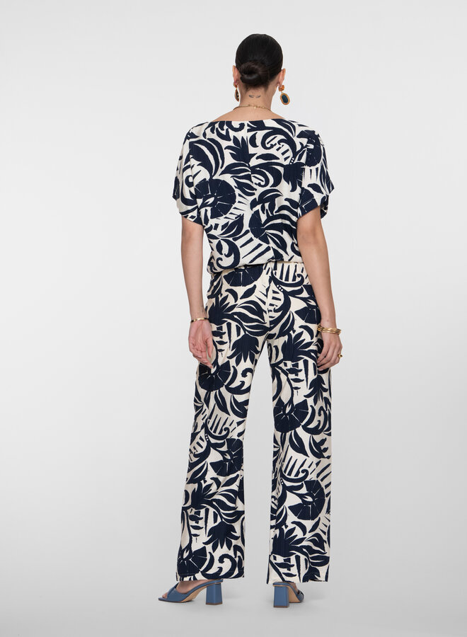 Geisha Broek 61141-26 - 675 Navy/Off-White