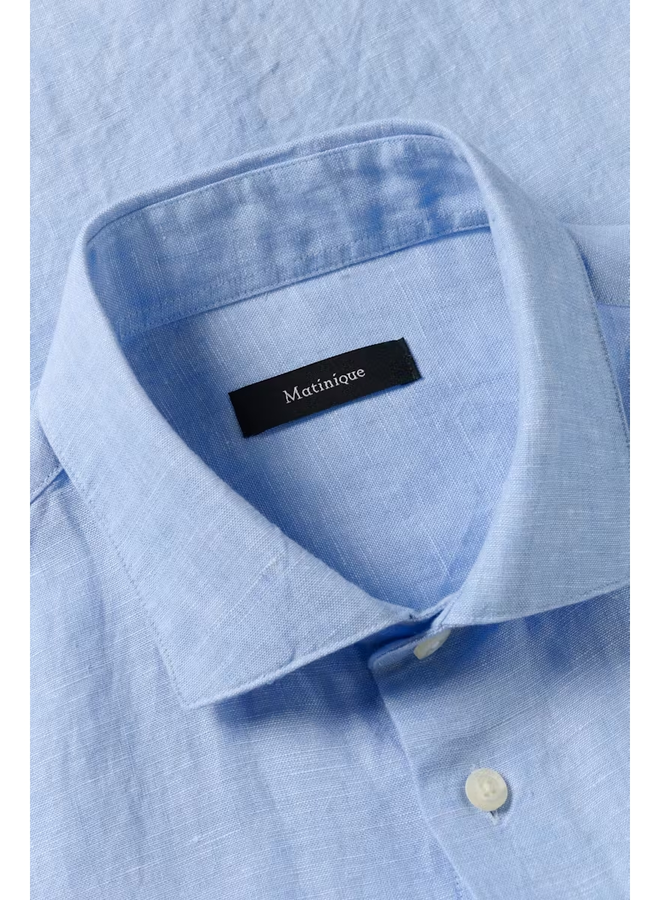 Matinique Linnen Overhemd MAmarc 30205841 - 154030 Chambray Blue