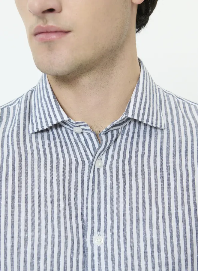 Matinique Linnen Overhemd MAmarc 30207239 - 194011 Dark Navy