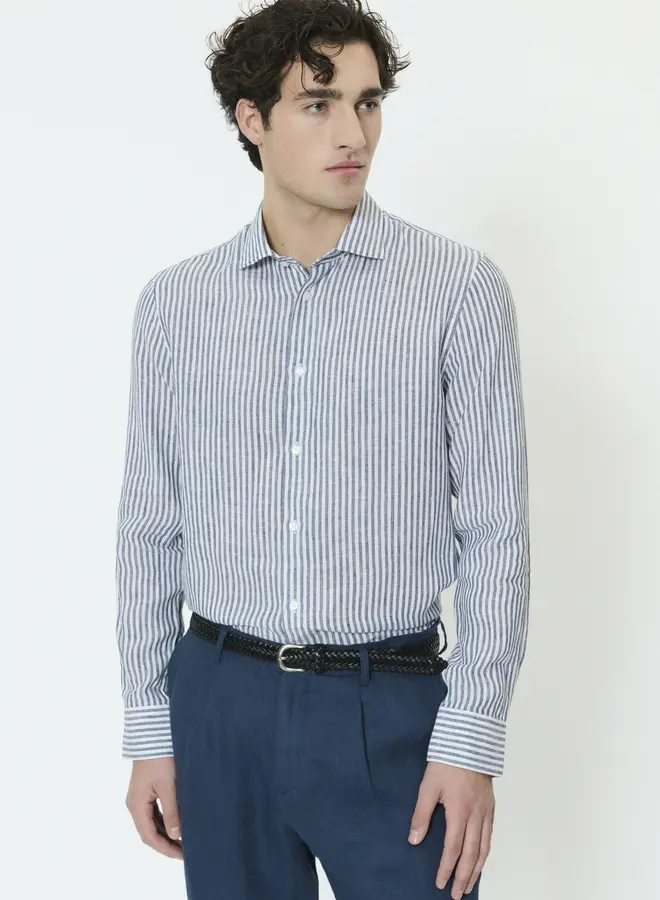 Linnen Overhemd MAmarc 30207239 - 194011 Dark Navy