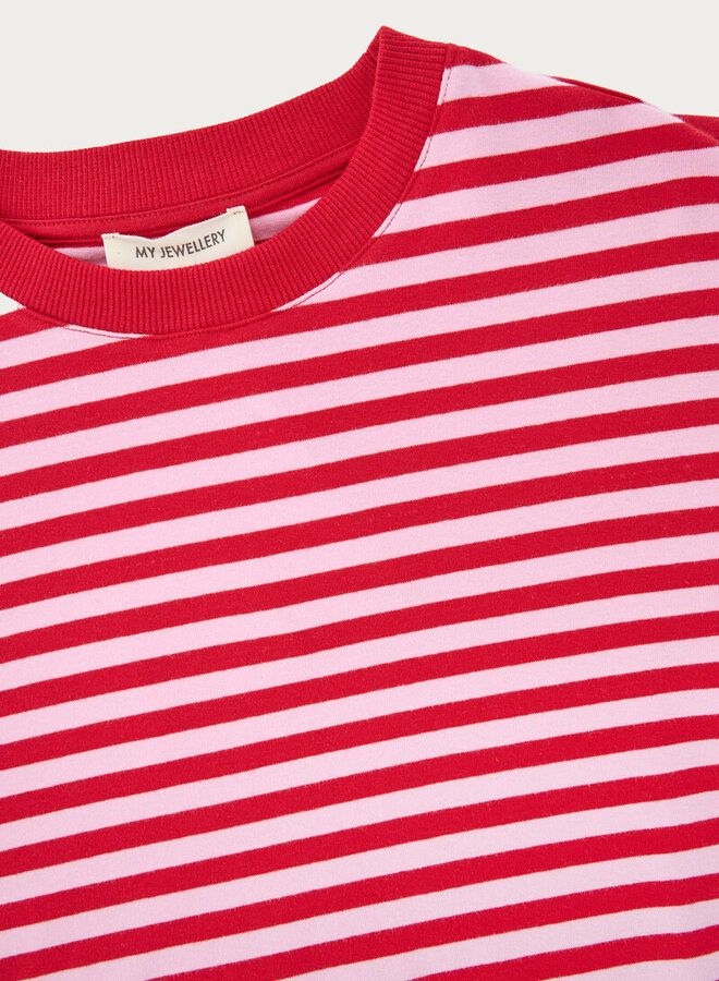 My jewellery Gestreept T-Shirt MJ16250-0800 - Roze