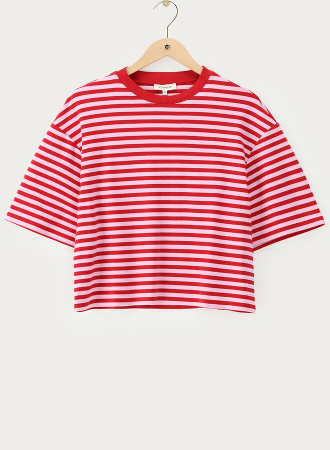 My jewellery Gestreept T-Shirt MJ16250-0800 - Roze