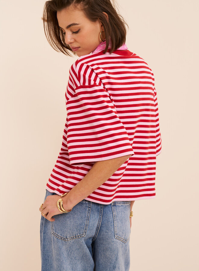 My jewellery Gestreept T-Shirt MJ16250-0800 - Roze