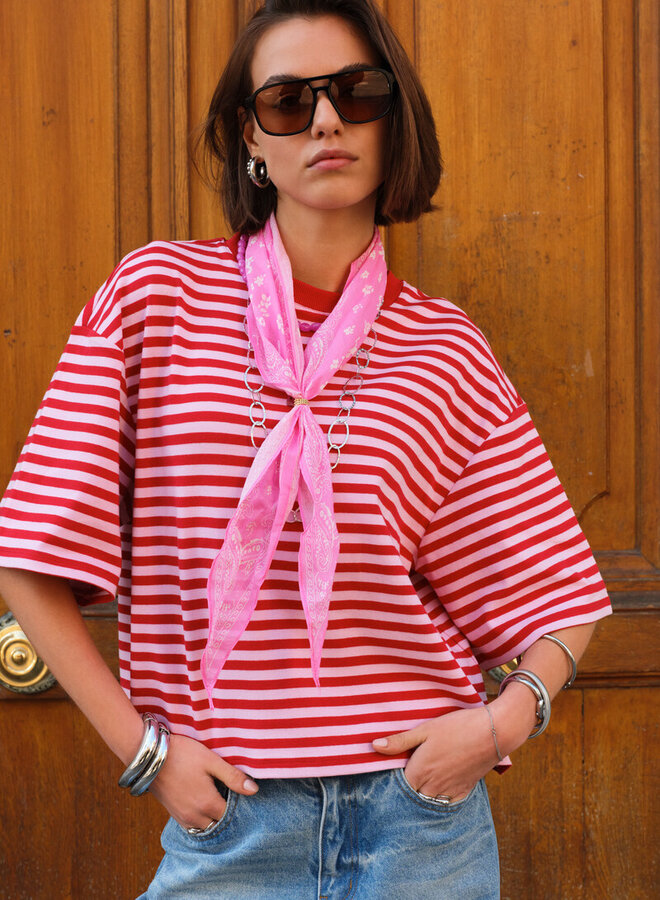 My jewellery Gestreept T-Shirt MJ16250-0800 - Roze