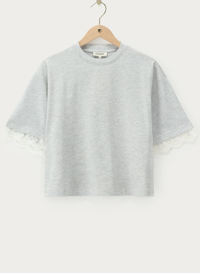 My Jewellery T-Shirt Met Kanten Mouwen MJ16302-1000 - Grijs