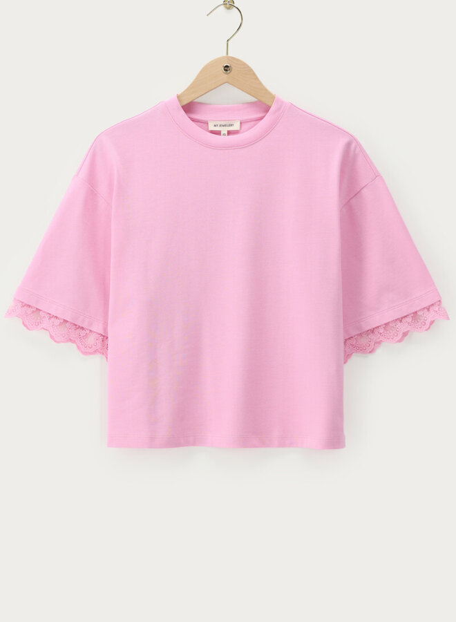 My Jewellery T-Shirt Met Kanten Mouwen MJ16301-0725 - Roze
