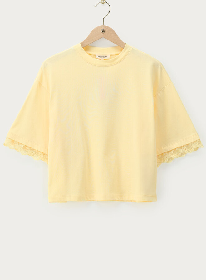 My Jewellery T-Shirt Met Kanten Mouwen MJ16301-0400 - Geel