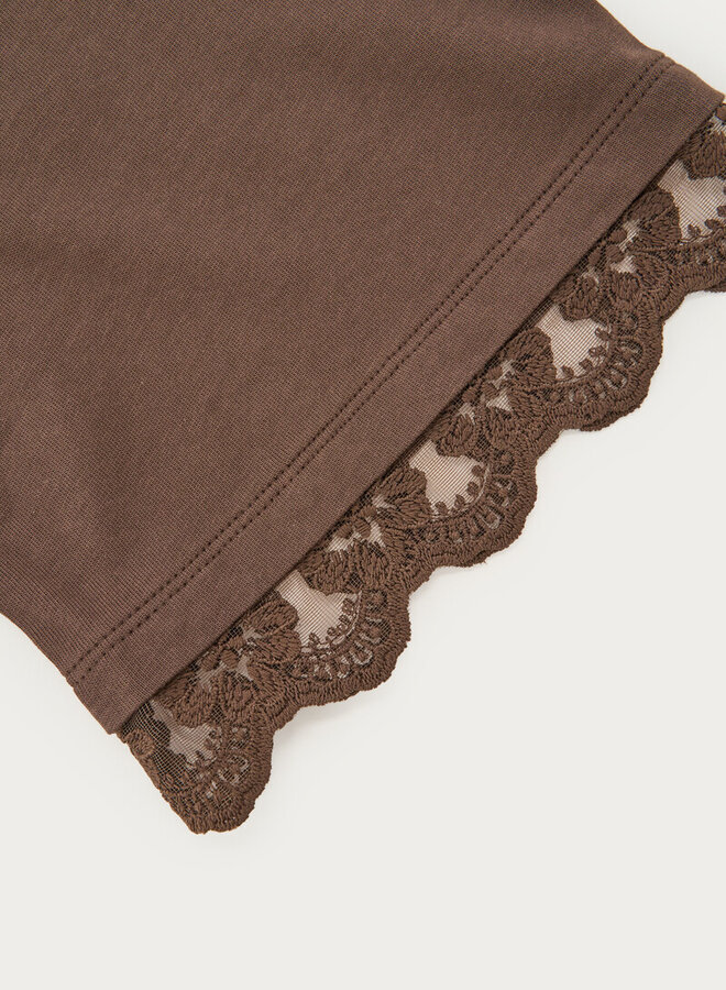 My Jewellery T-Shirt Met Kanten Mouwen MJ16301-0100 - Bruin