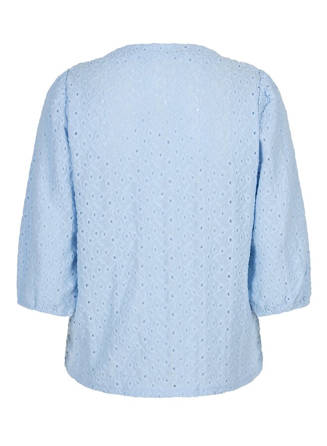 Red button Blouse Ajour SRB4809 - 179 Light Blue
