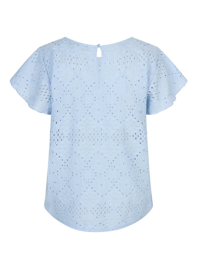 Red button Ruffle Top Ajour SRB4778 - 179 Light Blue