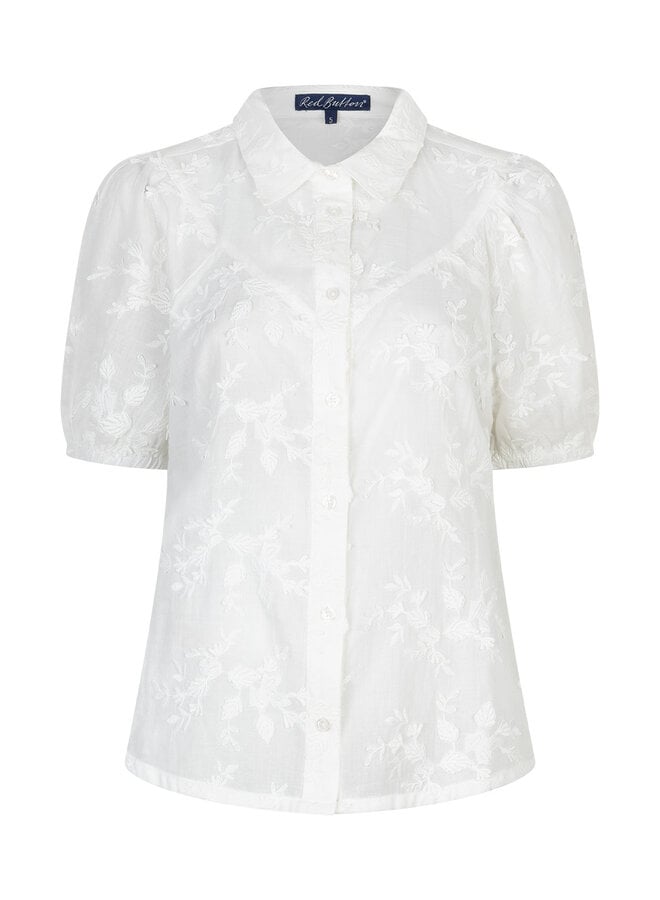 Red Button Blouse Victoria SRB4826 - 51 White