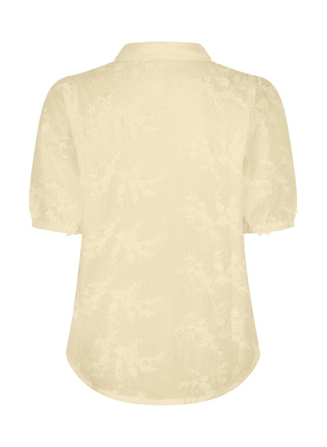 Red button Blouse Victoria 3d Flower SRB4826 - 610 Butter Yellow