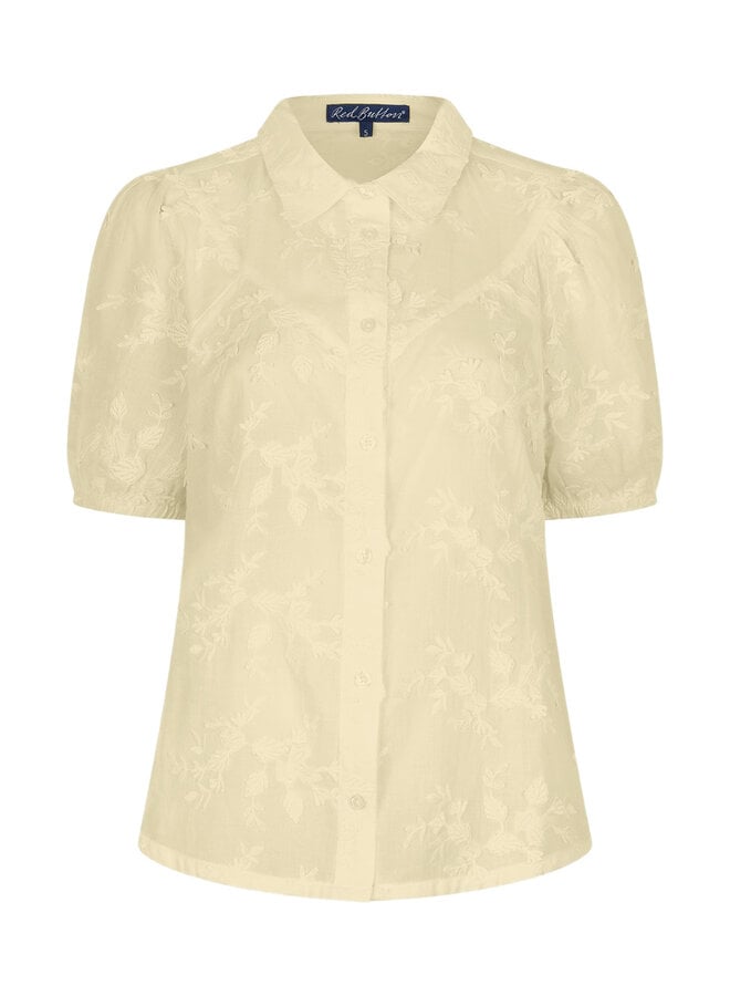 Red button Blouse Victoria 3d Flower SRB4826 - 610 Butter Yellow