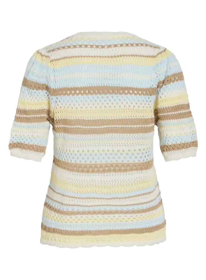 Vila Gestreept T-Shirt VIMINA 14114799 - Pastel Yellow