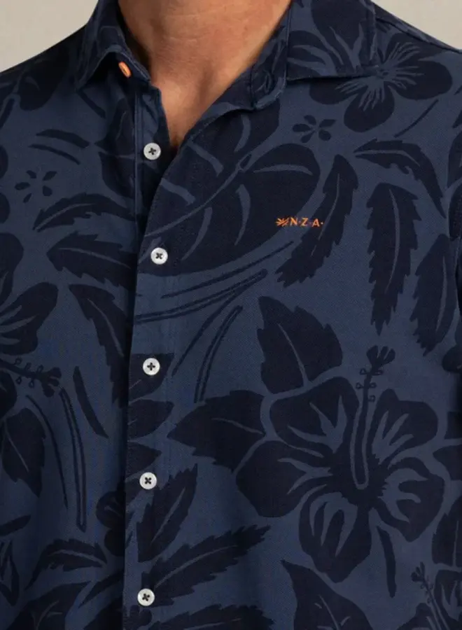 New Zealand Auckland Overhemd Korte Mouw 26CN589S - 2616 Navy Sky