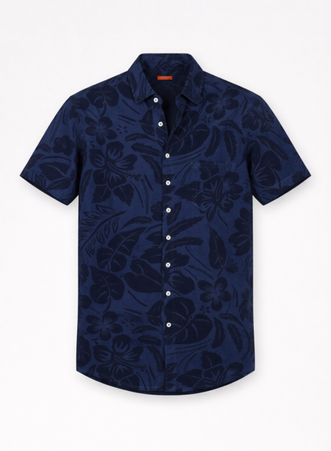 New Zealand Auckland Overhemd Korte Mouw 26CN589S - 2616 Navy Sky