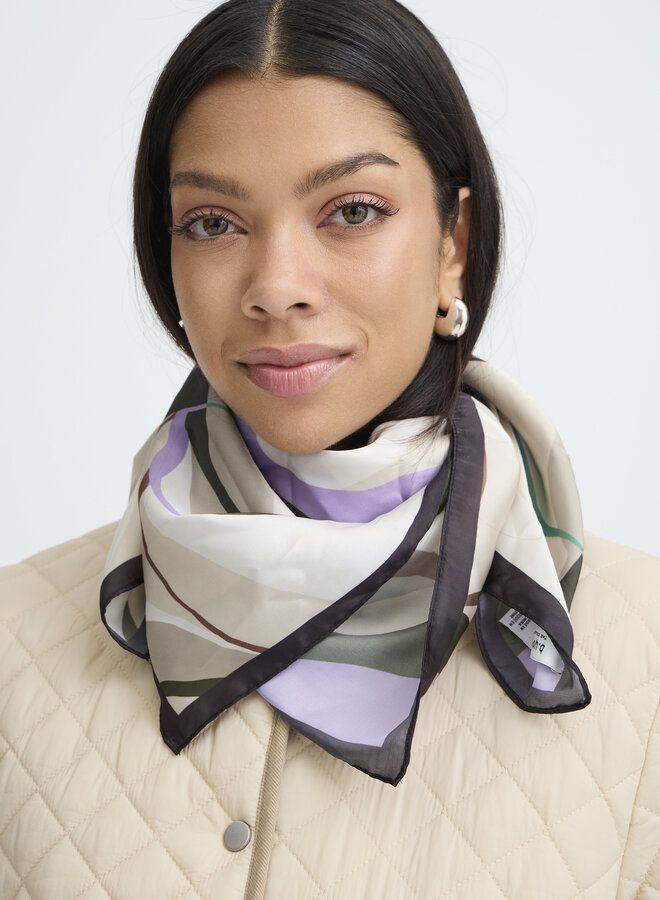 Sjaal BYVISTE 20818569 - 900003937 Abstract Leaves Lavender