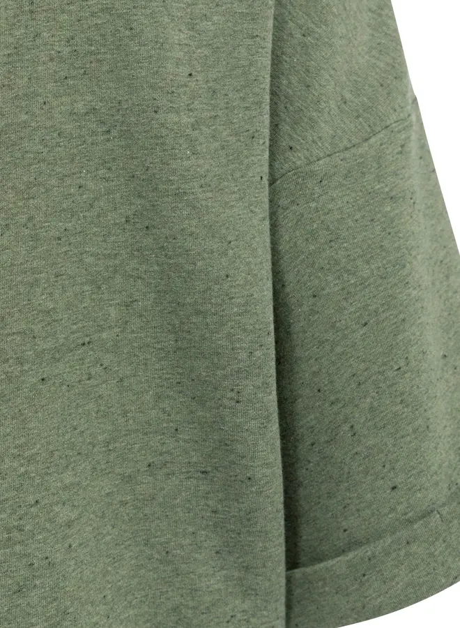Yaya Korte Mouw Sweater 01-109120-604 - 990652 Army Green Melange