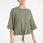 Yaya Korte Mouw Sweater 01-109120-604 - 990652 Army Green Melange