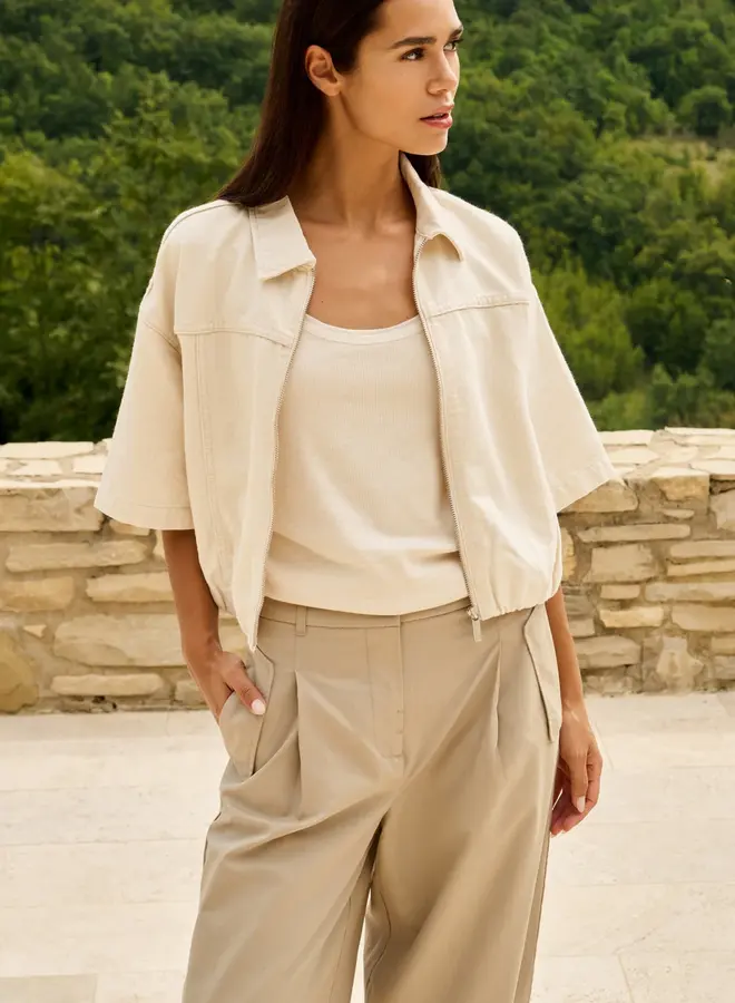 Yaya Korte Mouwen Vest 01-511053-604 - 99067 Cloud Creme White