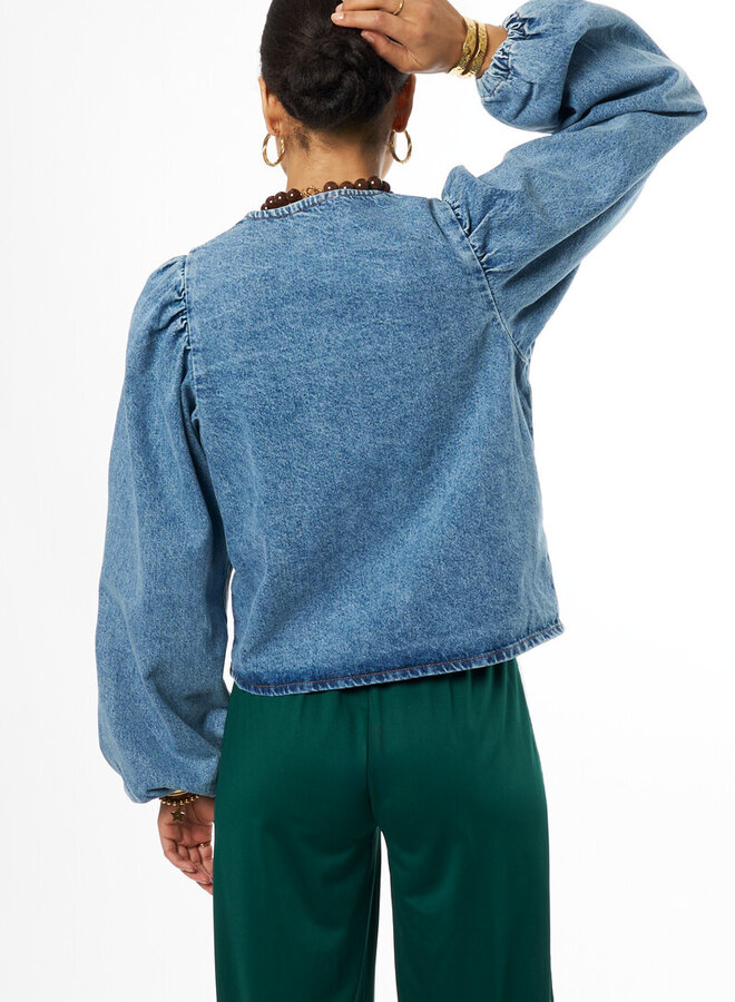 My jewellery Ballon Blouse MJ14395-0600 - Blauw