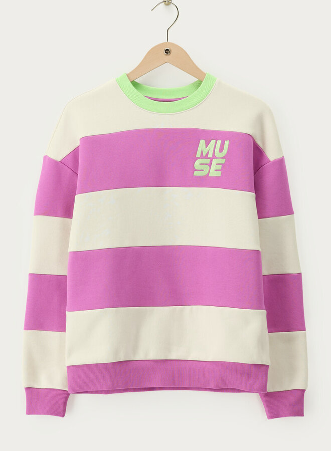 My jewellery Gestreepte Sweater MJ15042 - 0725 Paars