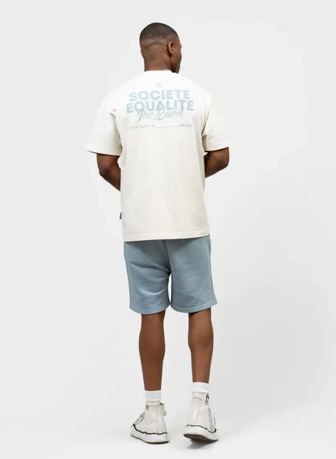 Equalité T-Shirt SOCIETÉ EQ.26.3.6.10.613 - 613 Off White & Light Blue