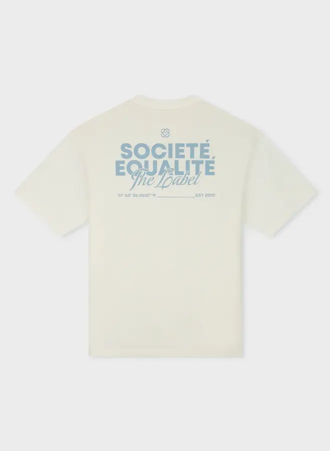 Equalité T-Shirt SOCIETÉ EQ.26.3.6.10.613 - 613 Off White & Light Blue