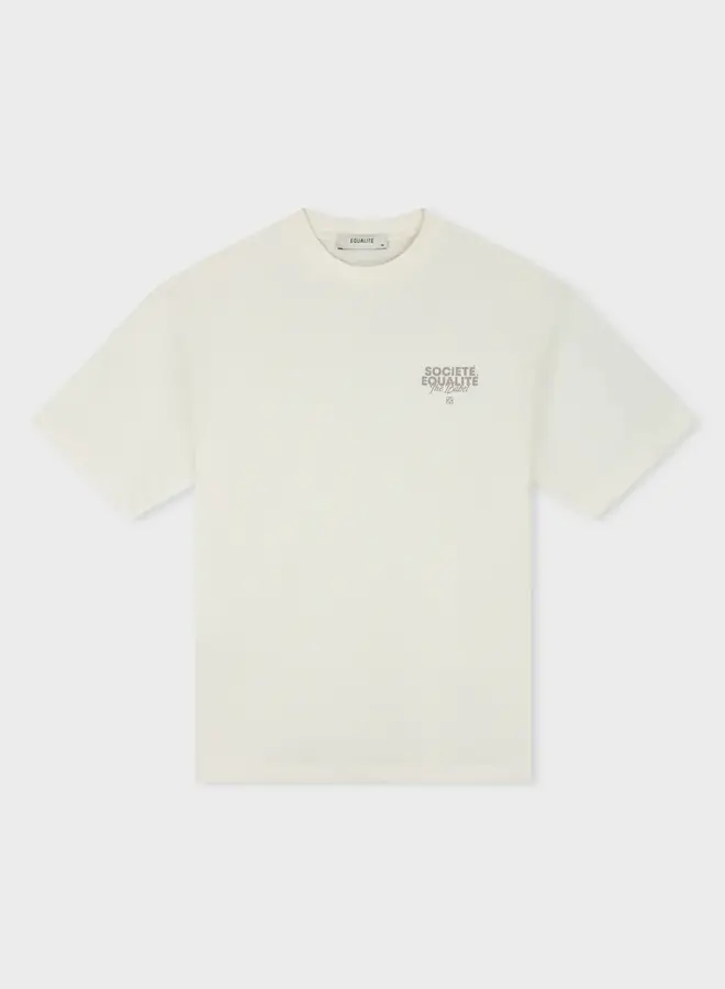 Equalité T-Shirt SOCIETÉ EQ.26.3.6.4.116 - 116 Off White & Taupe
