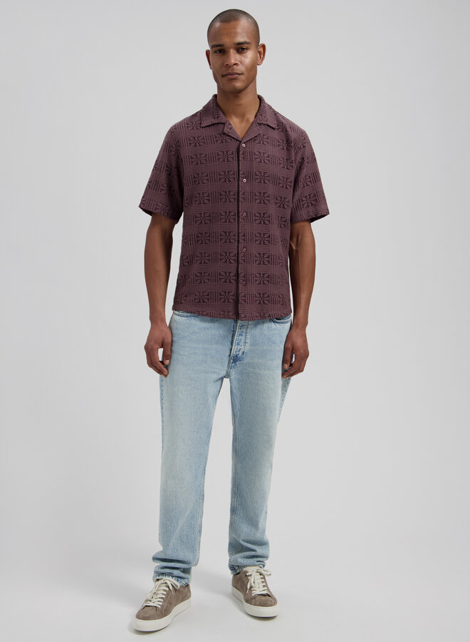 Korte Mouwen Overhemd Luca 311519 - 463 Purple Grey