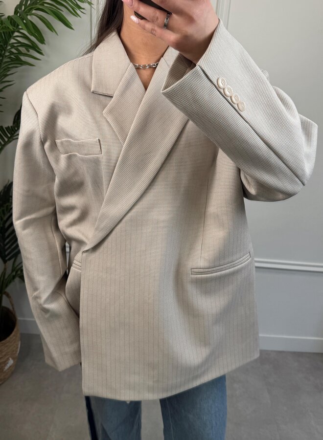 Ambika Jasmijn blazer - Beige Plaid