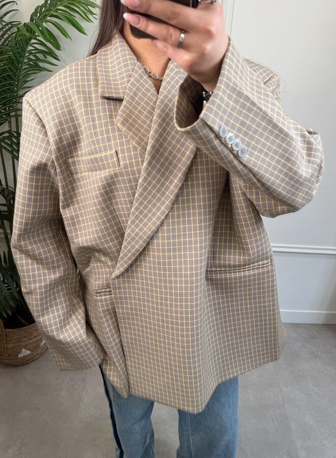 Ambika Jasmijn blazer - Yellow Plaid
